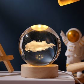 1pc Creative Crystal Ball Decoration; Desktop Night Light; Bedroom Night Light Valentine's Day Gifts Birthday Gifts - Clouds