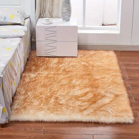 1pc Fluffy Imitation Wool Area Rug, Suede Fleece Bottom Long Imitation Wool Rug, Acrylic 80% Polyester 20%, 2.36inch Long Wool, Living Room Bedroom Ru