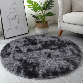 1pc, Non-Slip Plush Round Area Rug for Living Room and Kitchen - Soft and Durable Indoor Floor Mat for Home and Room Decor - 23.62 x 23.62 - Tie-dye D