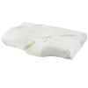 Bamboo Memory Foam Sleep Pillow Contoured Cervical Orthopedic Pillow Neck Support Breath Pillow - White