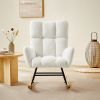 off white teddy fabric rocking chair - as Pic