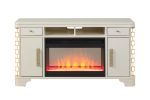 Jasmine TV Stand With Electric Fireplace in Beige - as Pic