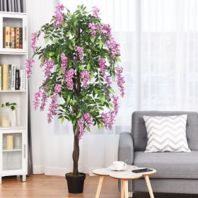 6-Feet Artificial Wisteria Silk Indoor-Outdoor Tree  - as show