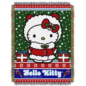 Hello Kitty Snowy Kitty Licensed Holiday 48"x 60" Woven Tapestry Throw by The Northwest Company - 1SAN/05100/0001/RET