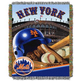 Mets OFFICIAL Major League Baseball; "Home Field Advantage" 48"x 60" Woven Tapestry Throw by The Northwest Company - 1MLB/05101/0019/RET