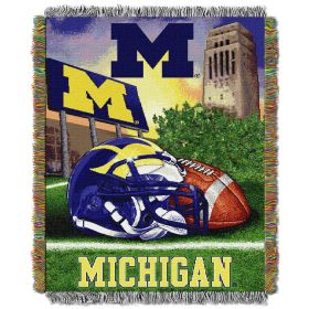 Michigan OFFICIAL Collegiate "Home Field Advantage" Woven Tapestry Throw - 1COL/05101/0021/RET