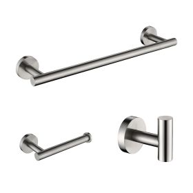 3-piece stainless steel bathroom towel rack set wall-mounted-silver - Default