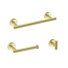 3-piece stainless steel bathroom towel rack set wall-mounted-gold - Default