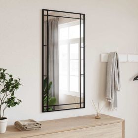 Wall Mirror Black 19.7"x39.4" Rectangle Iron - Black