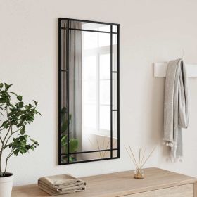 Wall Mirror Black 15.7"x31.5" Rectangle Iron - Black