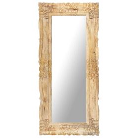 Mirror 43.3"x19.7" Solid Mango Wood - Brown