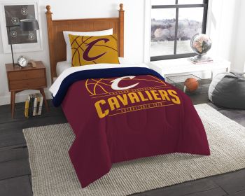 Cavaliers OFFICIAL National Basketball Association; Bedding; "Reverse Slam" Printed Twin Comforter (64"x 86") & 1 Sham (24"x 30") Set by The Northwest