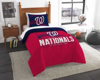 Nationals OFFICIAL Major League Baseball; Bedding; Printed Twin Comforter (64"x 86") & 1 Sham (24"x 30") Set by The Northwest Company - 1MLB/86201/003