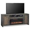 Bridgevine Home Joshua Creek 83 inch Electric Fireplace TV Stand for TVs up to 95 inches, Minimal Assembly, Barnwood Finish - as Pic