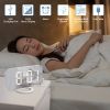 Digital LED Alarm Clock Mirror 2 USB Charger Ports Night Light LED Table Clock Snooze Function Adjustable Brightness Desk Clocks - White-White - China