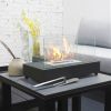 Upgrades Tabletop Rectangle Fire Pits; Portable Smokeless Bio Ethanol Fireplace with Realistic Burning; Awesome Gifts - Black - powder-coated metal fr