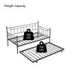 Metal Twin Daybed with Trundle/ Heavy-duty Sturdy Metal/ Noise Reduced/ Trundle for Flexible Space/ Vintage Style/ No Box Spring Needed - as Pic