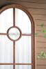 24x79" Half-Round Elongated Mirror with Decorative Window Look Classic Architecture Style Solid Fir Wood Interior Decor - as Pic