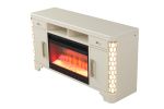 Jasmine TV Stand With Electric Fireplace in Beige - as Pic