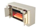 Jasmine TV Stand With Electric Fireplace in Beige - as Pic