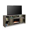 Bridgevine Home Joshua Creek 84 inch Electric Fireplace TV Stand for TVs up to 95 inches, Minimal Assembly, Barnwood Finish - as Pic