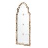 22" x 48" Large Cream & Gold Framed Wall Mirror, Wood Arched Mirror with Decorative Window Look for Living Room, Bathroom, Entryway - as Pic