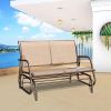 2 Person Swing Glider Chair Patio Swing Bench Garden Rocking Seat for Outdoor Patio,Backyard,Deck Swimming Pool - coffee