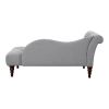 1pc Modern Traditional Chaise Button Tufted Detail Dove Gray Upholstery Style Comfort Living Room Furniture Espresso Finish Legs - as Pic