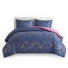 Rainbow Iridescent Metallic Dot Comforter Set - as Pic