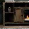 Bridgevine Home Joshua Creek 84 inch Electric Fireplace TV Stand for TVs up to 95 inches, Minimal Assembly, Barnwood Finish - as Pic