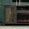 Bridgevine Home Joshua Creek 83 inch Electric Fireplace TV Stand for TVs up to 95 inches, Minimal Assembly, Barnwood Finish - as Pic