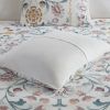 4 Piece Floral Comforter Set with Throw Pillow - as Pic