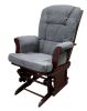 ACME Aeron Chair & Ottoman (2Pc Pk) in Gray Microfiber & Cherry 59338 - as Pic