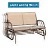 2 Person Swing Glider Chair Patio Swing Bench Garden Rocking Seat for Outdoor Patio,Backyard,Deck Swimming Pool - coffee