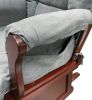 ACME Aeron Chair & Ottoman (2Pc Pk) in Gray Microfiber & Cherry 59338 - as Pic