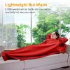 Wearable Fleece Blanket with Sleeves Cozy Warm Microplush Sofa Blanket Extra Soft Lightweight for Adult Women Men 3 Colors - Red