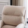 Soft Comfortable 1pc Accent Click Clack Chair with Ottoman Beige Fabric Upholstered Oak Finish Legs Living Room Furniture - as Pic