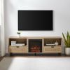 Coastal Rattan-Door TV Stand for TVs up to 10015' ‚Äì Coastal Oak - as Pic