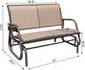 2 Person Swing Glider Chair Patio Swing Bench Garden Rocking Seat for Outdoor Patio,Backyard,Deck Swimming Pool - coffee