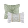 5 Piece Seersucker Comforter Set with Throw Pillows - as Pic