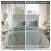 3 Piece Reversible Scalloped Edge Quilt Set - as Pic