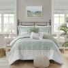 5 Piece Seersucker Comforter Set with Throw Pillows - as Pic