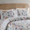 4 Piece Floral Comforter Set with Throw Pillow - as Pic